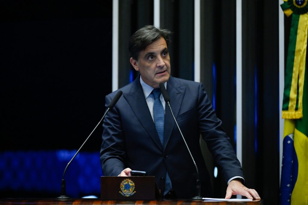 Ministro Luiz Philippe Vieira de Mello Filho discursa em tribuna no Plenário do Senado Federal.