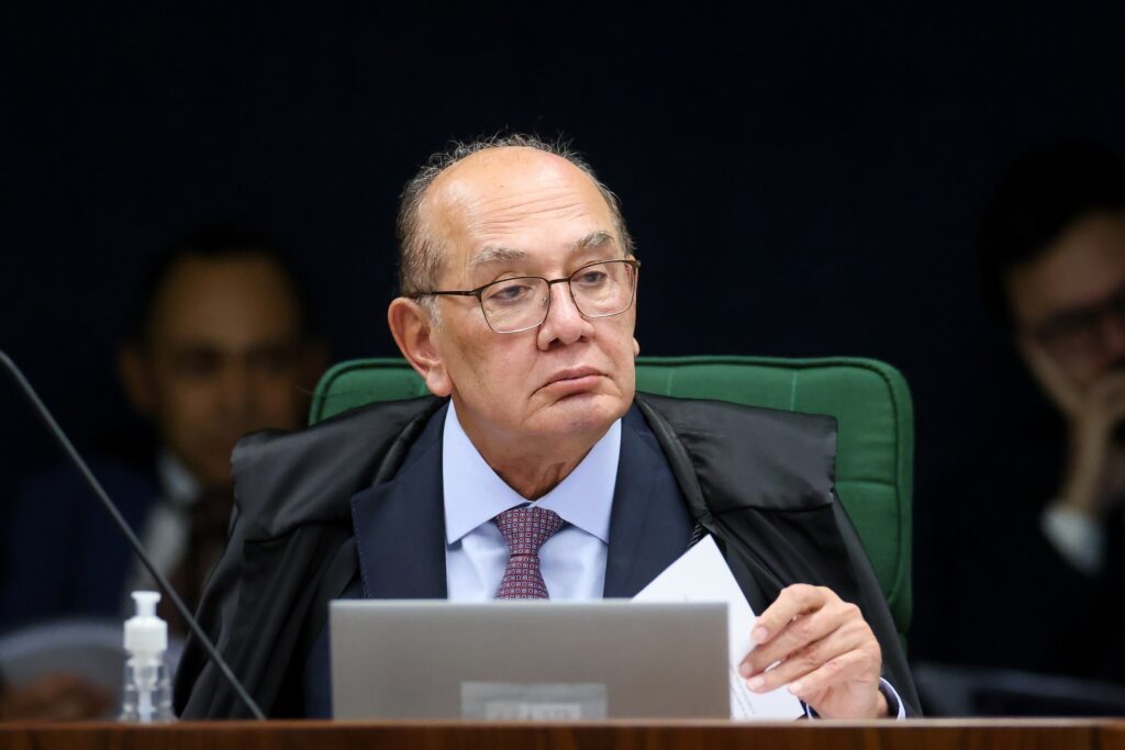 O ministro Gilmar Mendes participa de sessão da Segunda Turma do Supremo Tribunal Federal.